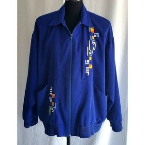 Vintage Brenda Goode Womens Artsy Windbreaker Coat Long Sleeve Jacket Pockets 2X